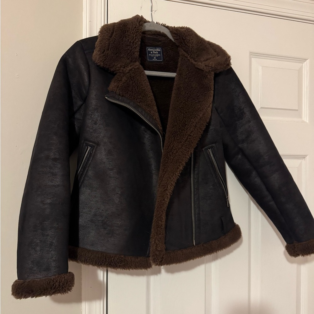 Abercrombie bomber jacket/ winter coat- black- XS